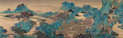 袁耀 1763年作 九成宫图 十二屏 223×720cm×12